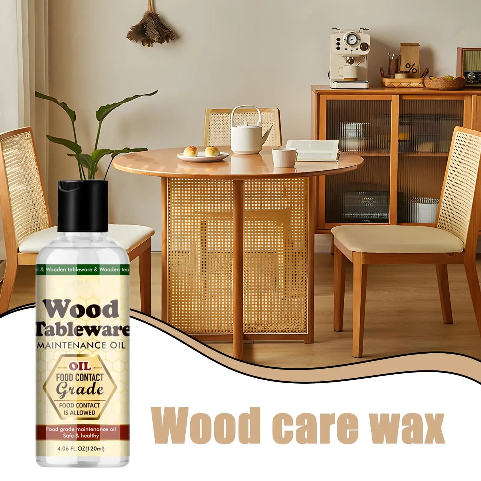 Huile d'entretien pour planches à découper en bois 120 ml, huile de conditionnement pour service à thé, huile de maintenance pour meubles en bois, vaisselle et planches à découper