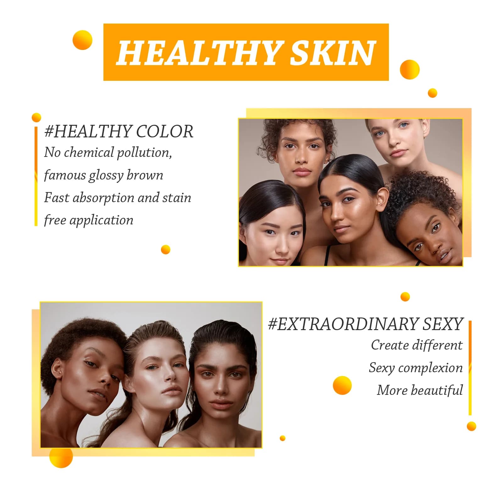 Crème bronzante autobloquante pour la peau