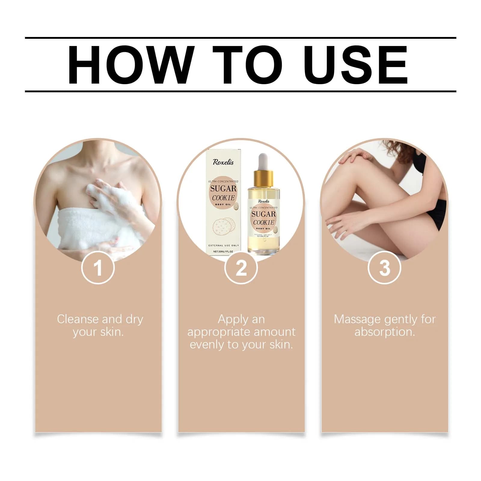 Huile Corporelle Hydratante et Réparatrice Parfum Biscuit Sucré – Solution Peau Sèche – Luxe Longue Durée – Célébration Glamour