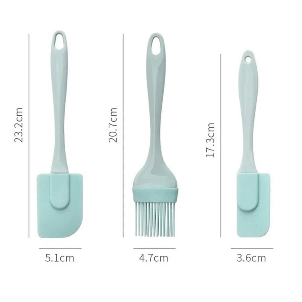 Grattoir à crème antiadhésif, bricolage, pain, gâteau, beurre, spatule, mélangeur, brosse à huile, outil de cuisson de cuisine, spatule en Silicone, 3 pièces
