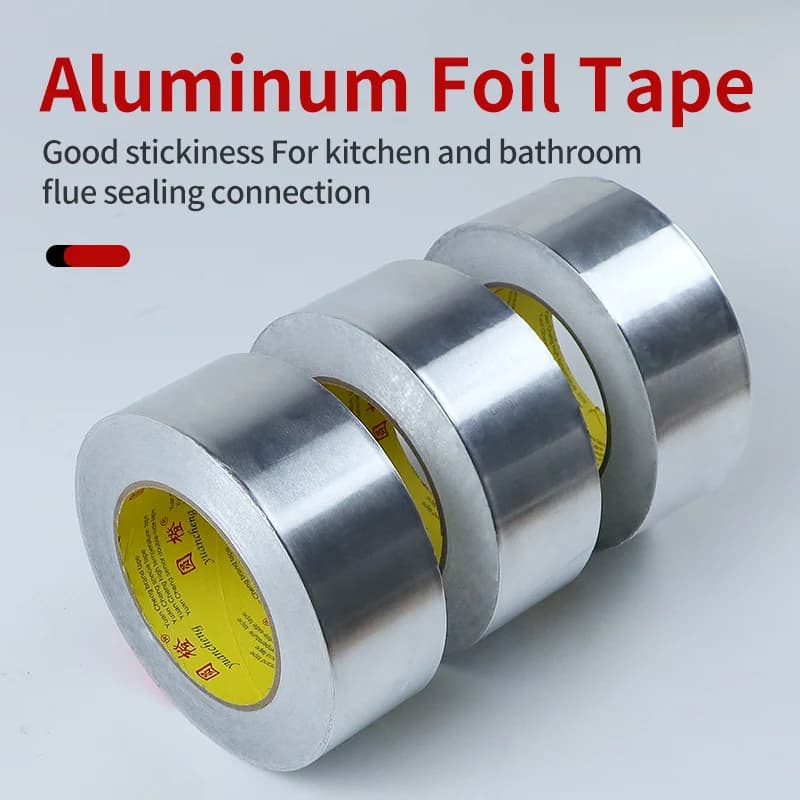 1 rouleau de ruban adhésif en aluminium résistant aux hautes températures, imperméable et résistant à l'huile, ignifuge et résistant au soleil, déchirable à la main