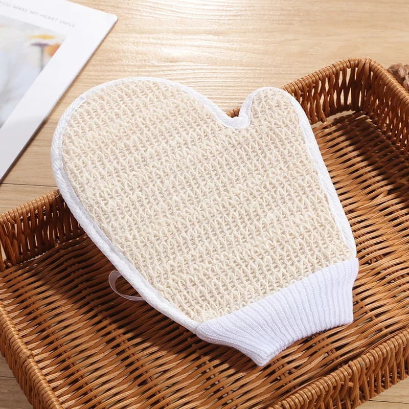 Brosse de gommage corporel en coton et lin, brosse de douche exfoliante douce, nettoyage et Massage en profondeur, 1 pièce