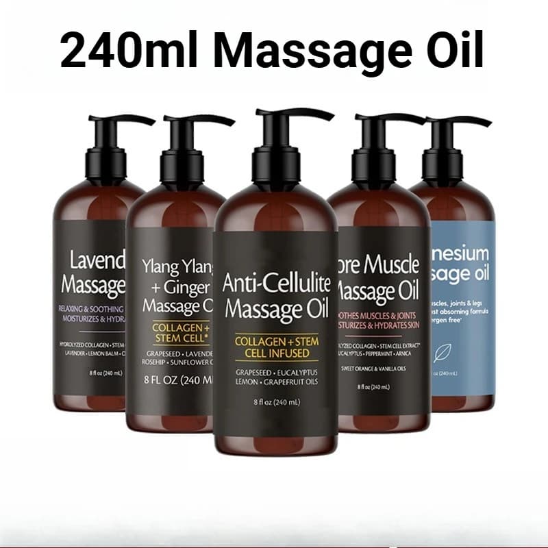 Huile de massage pour le corps raffermissante de la peau 240ml Aromathérapie naturelle Relaxante Apaisante Soin de la peau Huile essentielle pour le massage du corps