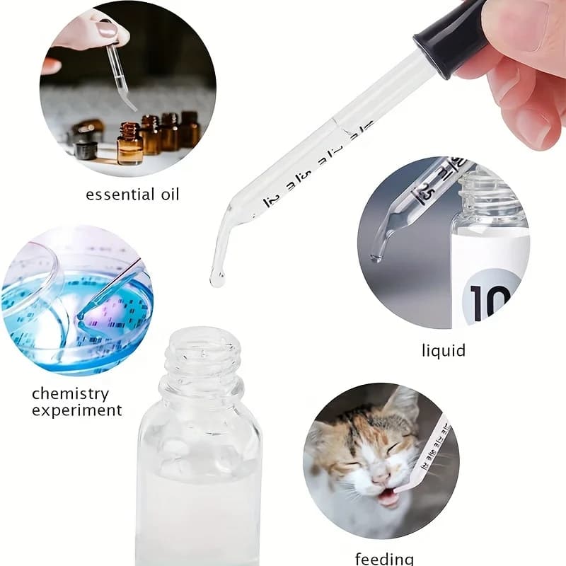 Compte-gouttes avec embouts en caoutchouc durables, compte-gouttes en verre de 1 ml, compte-gouttes liquides pour huiles essentielles, compte-gouttes pour médicaments