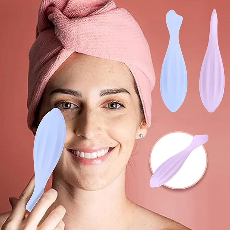 Rouleau de beauté Gua Sha en silicone pour le visage et les yeux, outils de soins de la peau, massage du visage