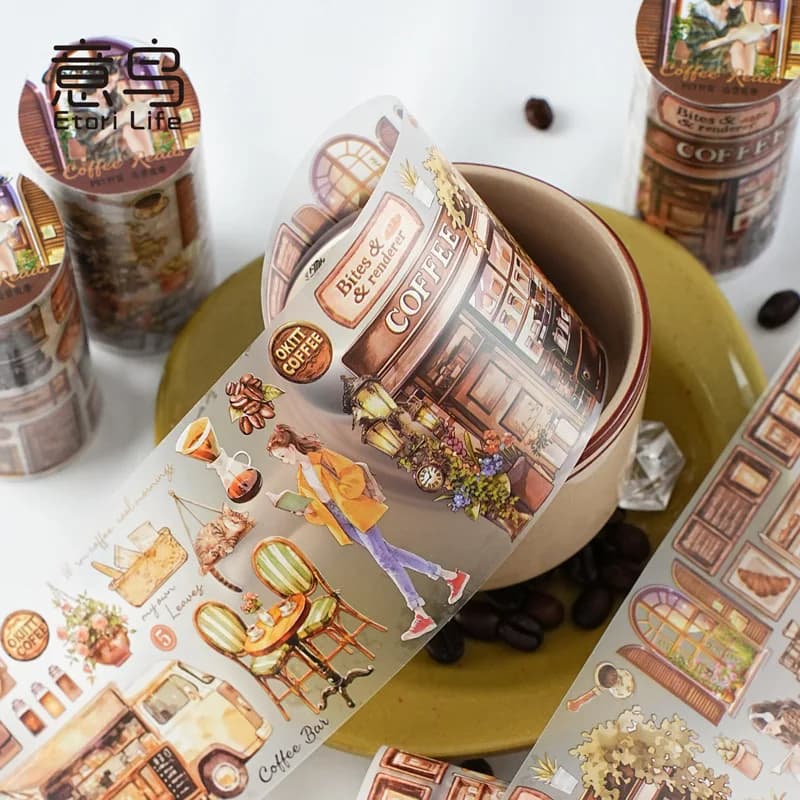 Ruban Washi PET Good Times de 2 m - Rouleau adhésif décoratif transparent pour scrapbooking