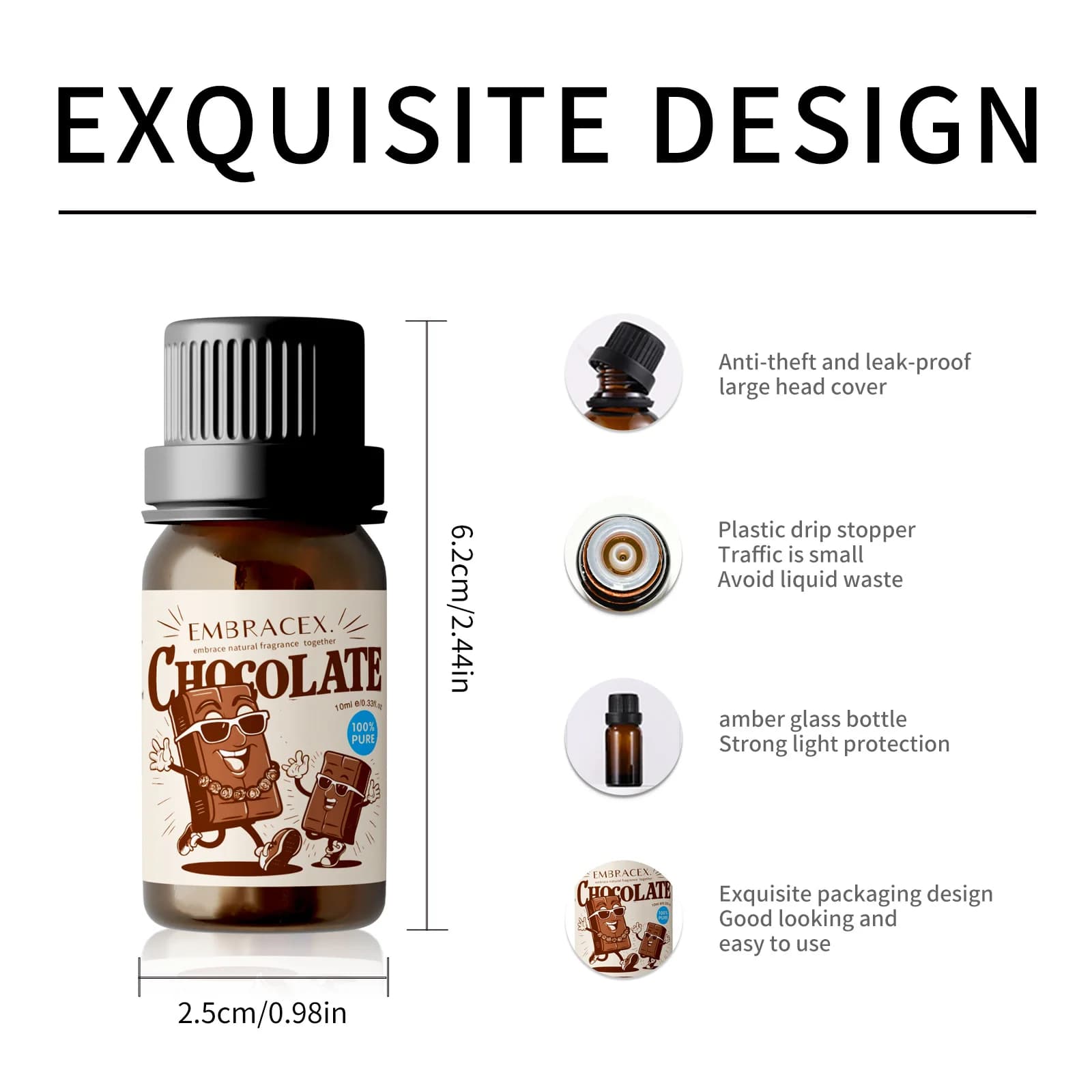 Huiles essentielles au chocolat, 10ml, huiles d'aromathérapie, parfum sucré, cadeaux amusants pour femmes