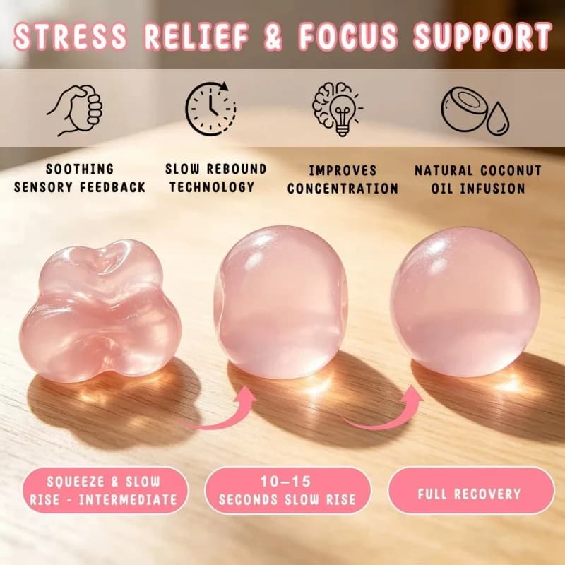 Balle anti-stress en huile de coco faite à la main : douce et moelleuse, soulage le stress et apaise l'anxiété – Un petit cadeau parfait pour les adultes