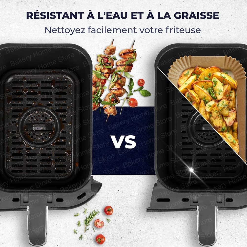 Doublures de friteuse à Air, papier de cuisson en parchemin antiadhésif pour Ninja Foodi Max double Zone AF300EU AF400EU pour panier de friteuse à Air de 7,6 l-9,5 l
