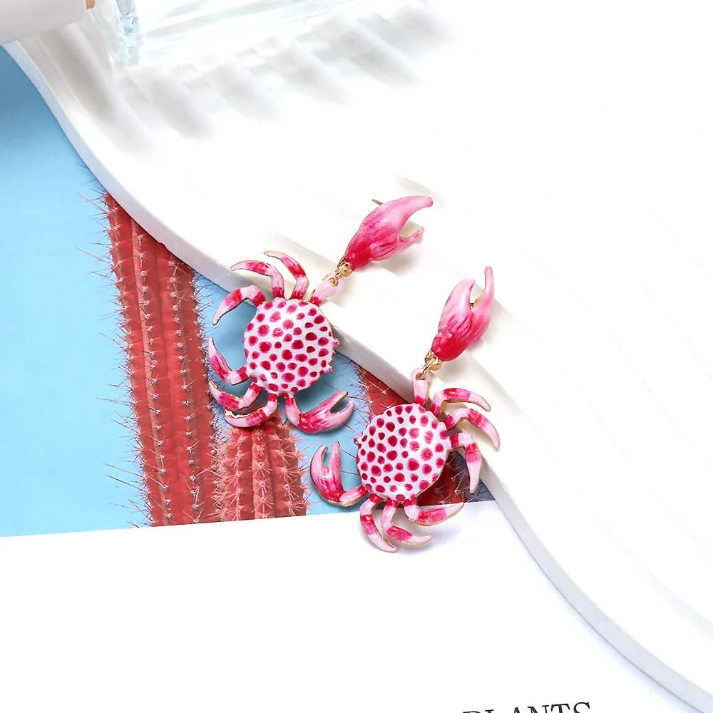 Boucles d'oreilles en forme de crabe pour femmes