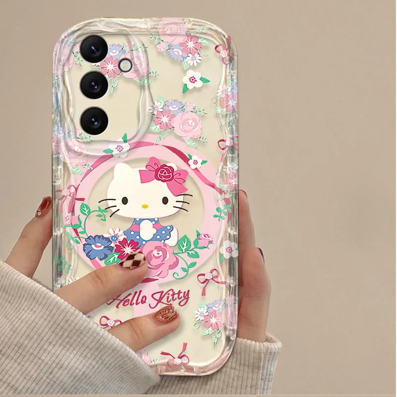 Étui floral Melody Kuromi Cinnamoroll pour Samsung Galaxy A06 A16 A26 A36 A56 A05S A15 A25 A35 A55 A14 A24 A54 A13 A23 A52 A52S