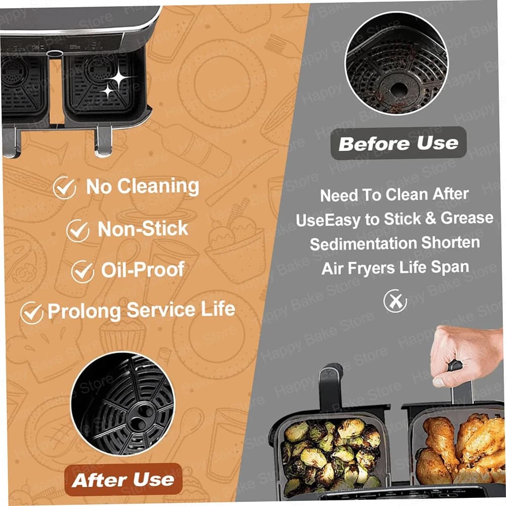 Moule de cuisson en silicone pour friteuse à air, compatible avec Ninja Double Stack XL SL400EU SL451EU & Foodi Max Dual Zone AF400EU AF300EU 7.6L 9.5L