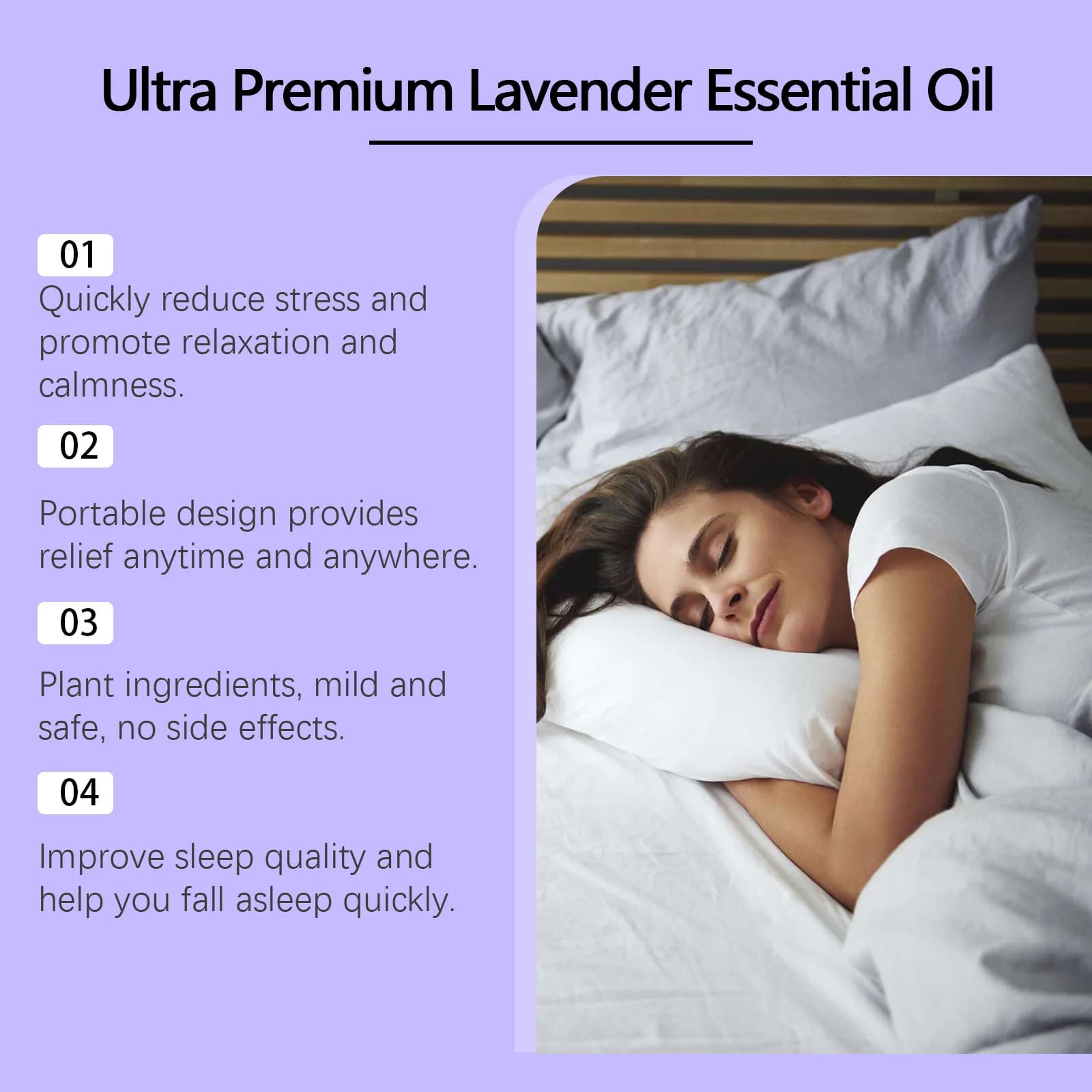Huile Essentielle de Lavande : Apaise, Calme les Tensions, Soulage la Fatigue, Améliore le Cycle du Sommeil – Idéale pour Chambre et Bureau, Huile Relaxante d'Aromathérapie pour Aider au Sommeil