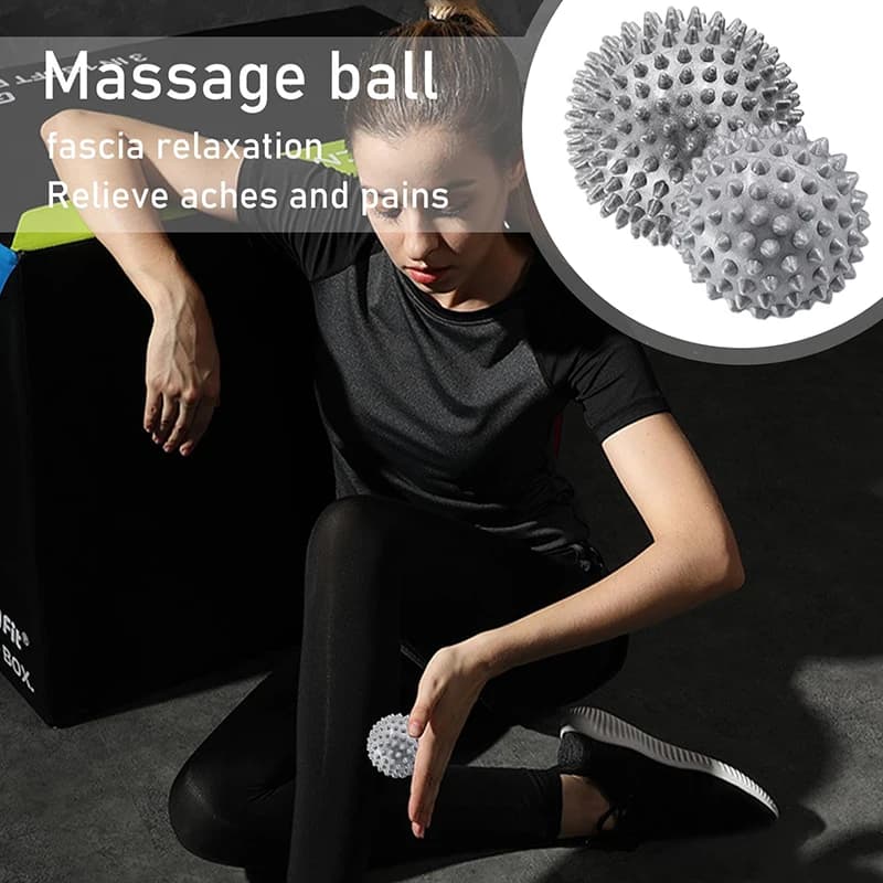 Balle de massage à picots pour pieds, type Lacrosse, soulage la fasciite plantaire, les douleurs aux mains, aux épaules, aux jambes, au talon et à la voûte plantaire, pour massage des tissus profonds