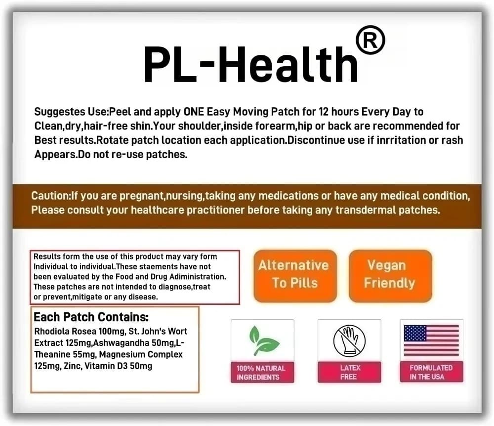 30 Patchs Transdermiques de Cortisol, Soutien à l'Équilibre Hormonal pour Femmes avec Complexe de Magnésium, Rhodiola Rosea
