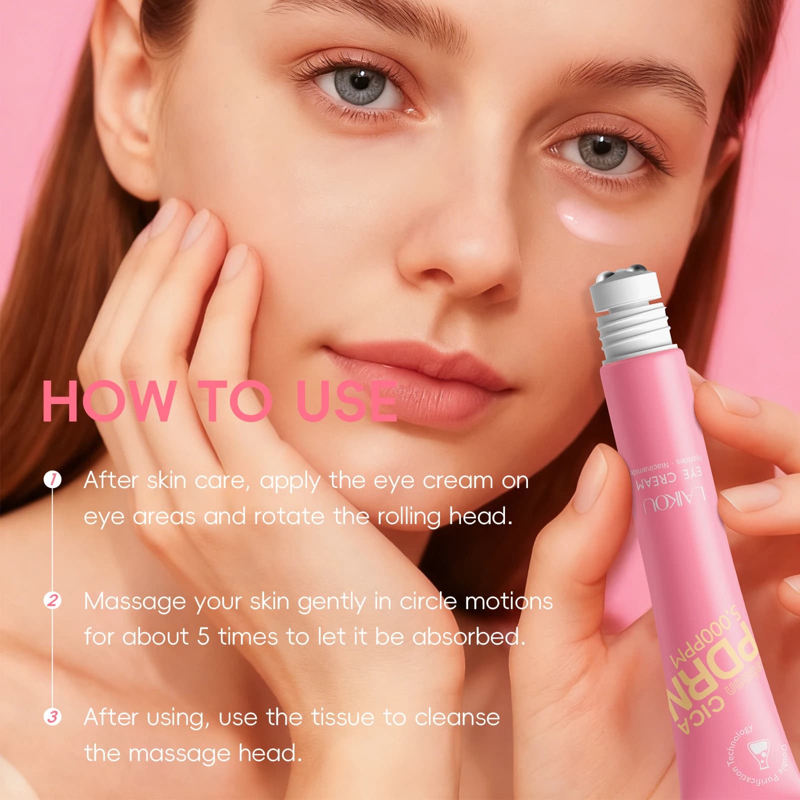 Crème pour les yeux LAIKOU PDRN CICA 20g, nourrit la peau, pour un regard plus lumineux, avec caféine, niacinamide et collagène