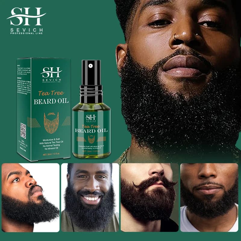 SEVICH huile de barbe de croissance pour hommes soin de garniture de style hydratant plus épais favoriser la repousse de la barbe renforcer la brillance adoucir l'huile de barbe
