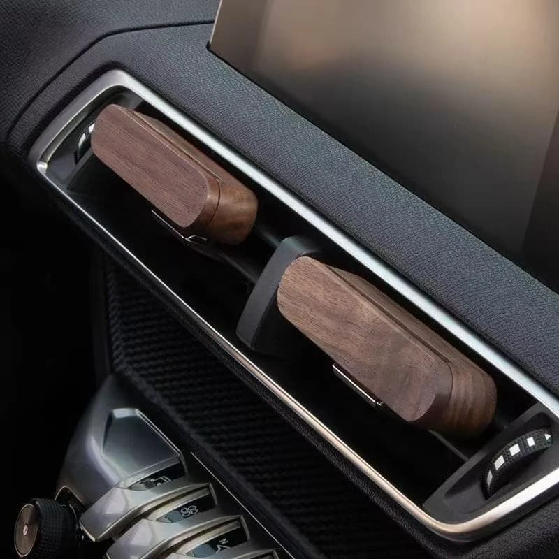 Diffuseur de parfum pour voiture en bois à clipser sur grille d'aération avec 10 bâtonnets de recharge, arôme longue durée pour l'intérieur de la voiture, bois massif de qualité supérieure
