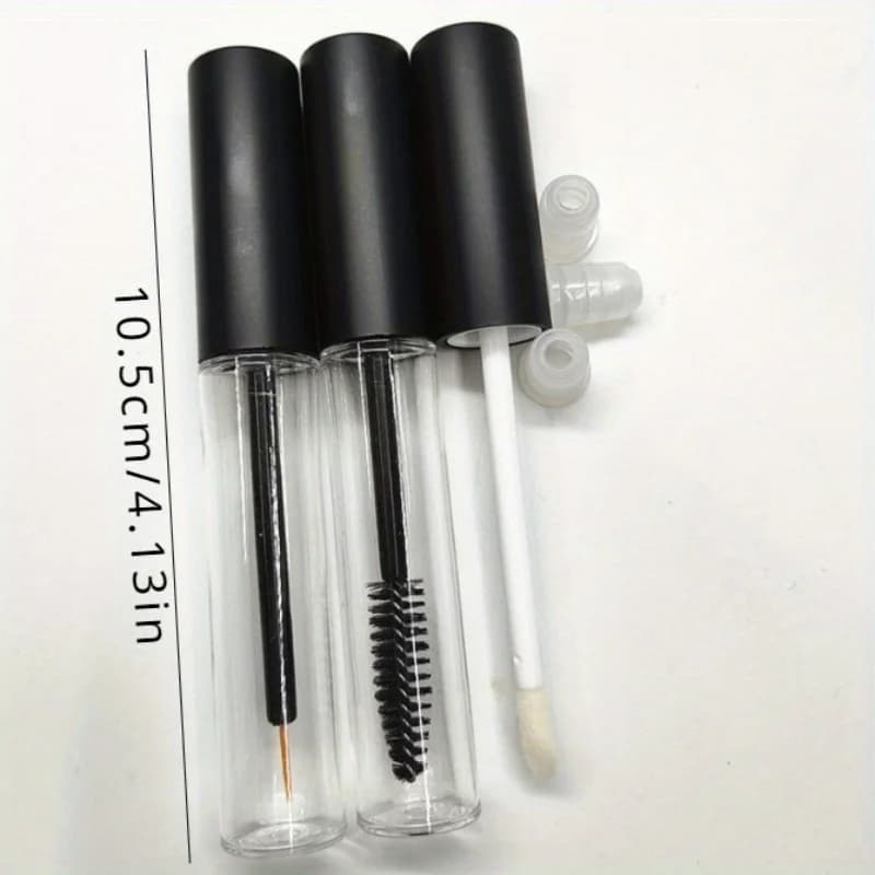 Lot de 3 tubes de mascara vides de 10 ml avec brosse à mascara, flacon distributeur universel pour huile de ricin avec 3 entonnoirs, 3 pipettes