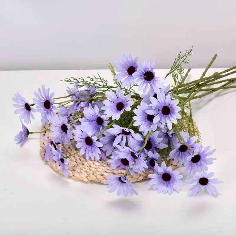 Bouquet de camomille artificielle violette à longue tige, fleurs de printemps et d'été pour la décoration de la maison