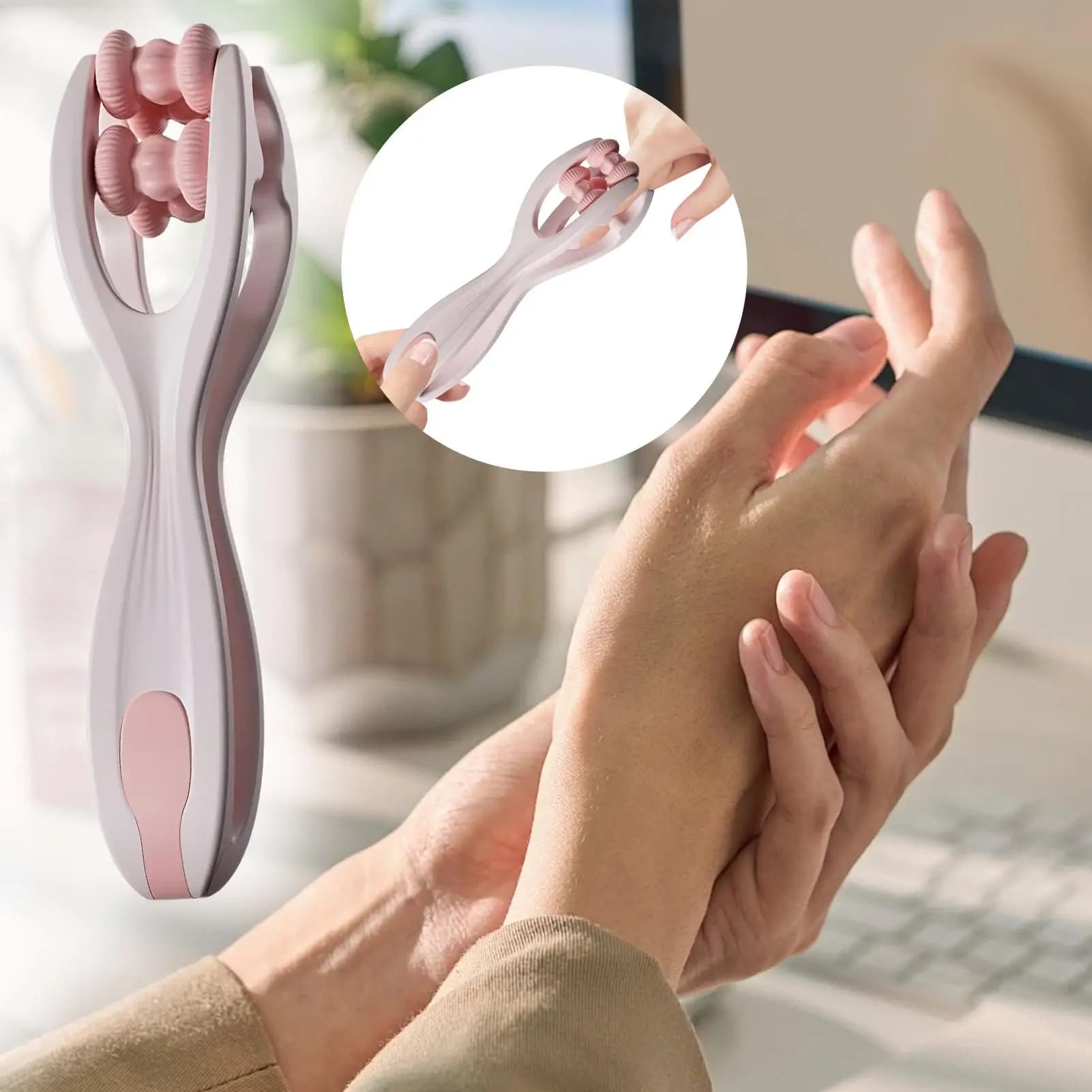 Masseur de doigts à double rangée de rouleaux, facile à utiliser, soulage la fatigue des doigts, masseur de doigts portable, soulagement profond pour les mains
