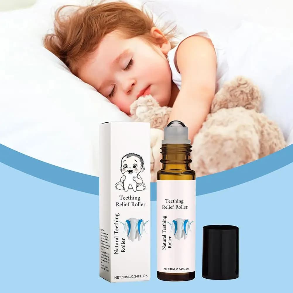 Rouleau de Massage de dentition pour enfants, 10ML, huile apaisante, hydrate et adoucit la peau de bébé, huile de dentition, boule roulante apaisante