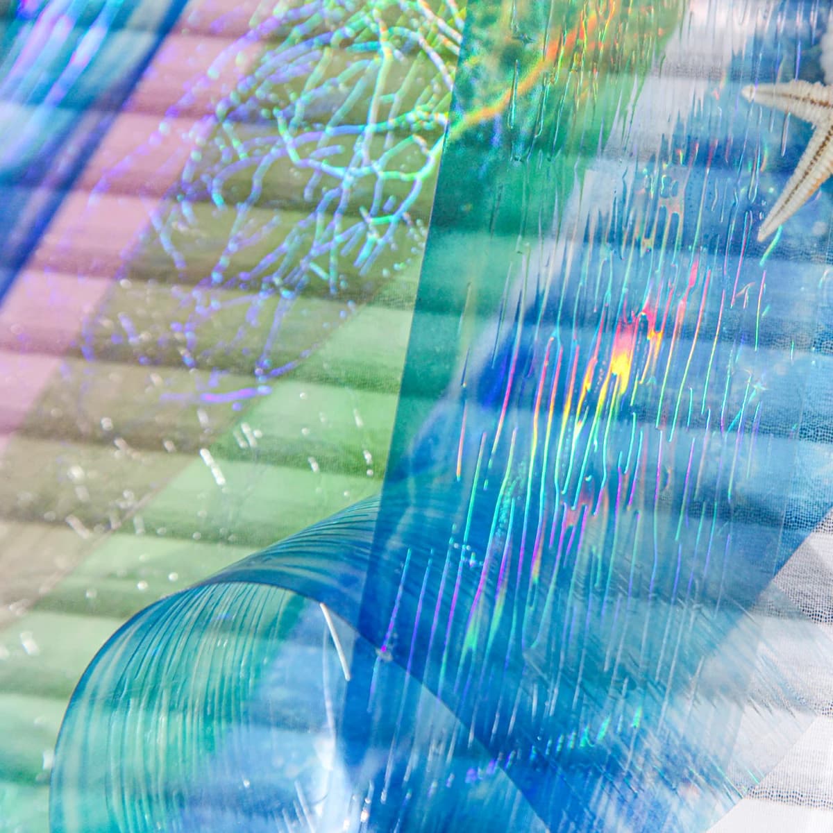 Rouleau de ruban washi UV Beige vagues de mer
