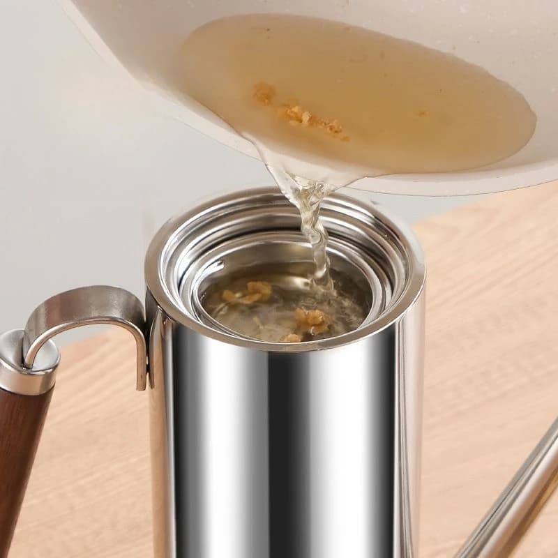 Pot à huile domestique en acier inoxydable, avec filtre, cuisine à haute température, spécial sans suspension, pot à huile épais