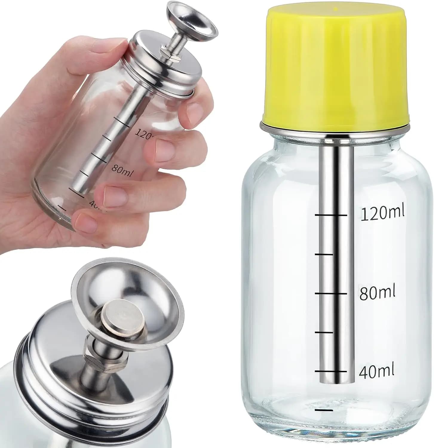 Bouteille distributrice transparente avec pompe de 4 oz / 120 ml