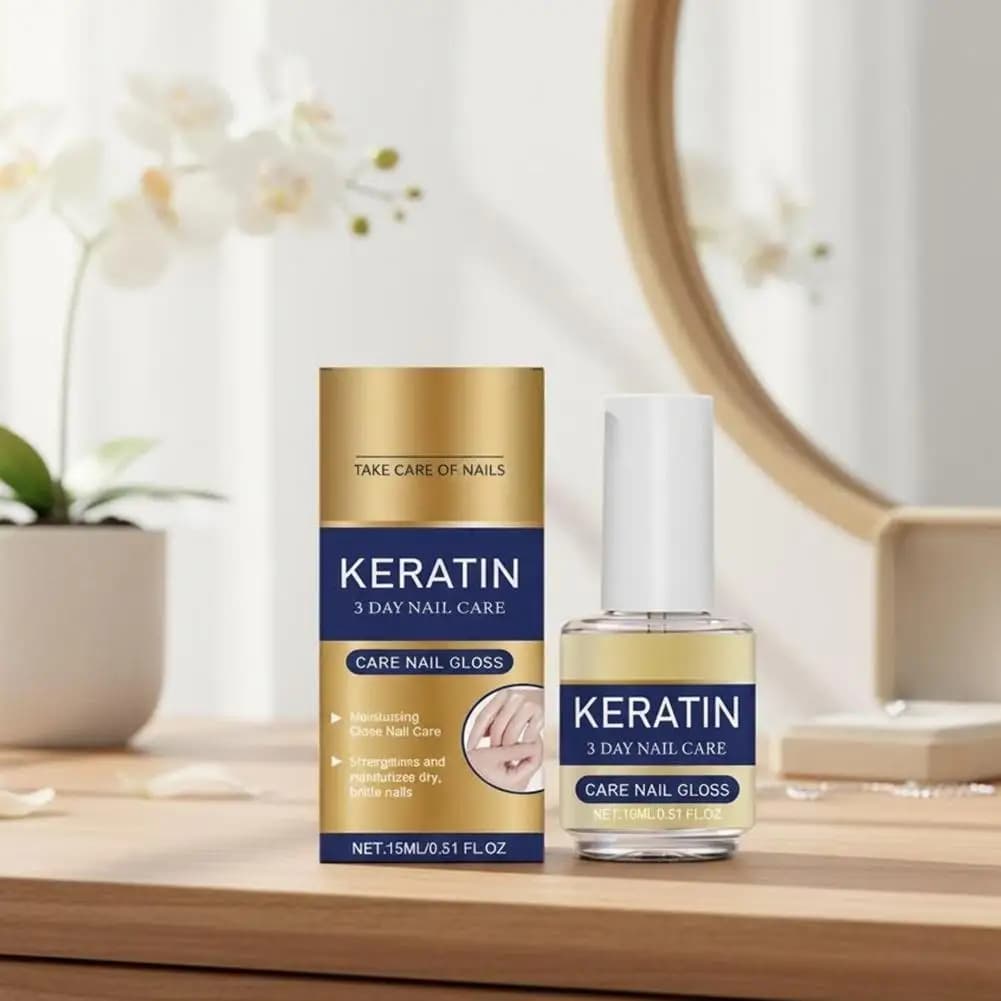 Huile de soin des ongles à la kératine 15 ml, soin 3 jours, renforce, hydrate les ongles secs et cassants, traitement nourrissant doux et brillant