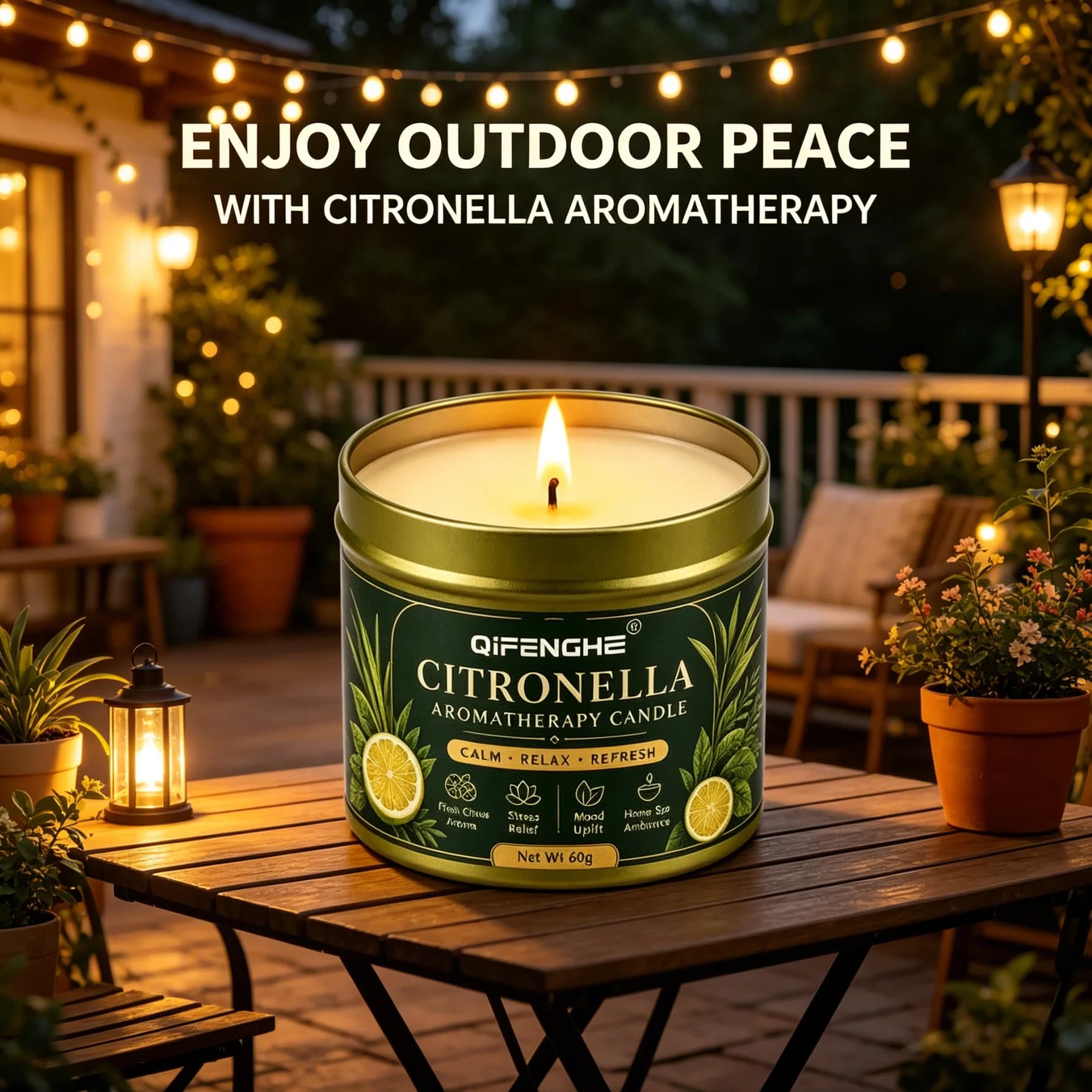 Bougie d'aromathérapie à la citronnelle