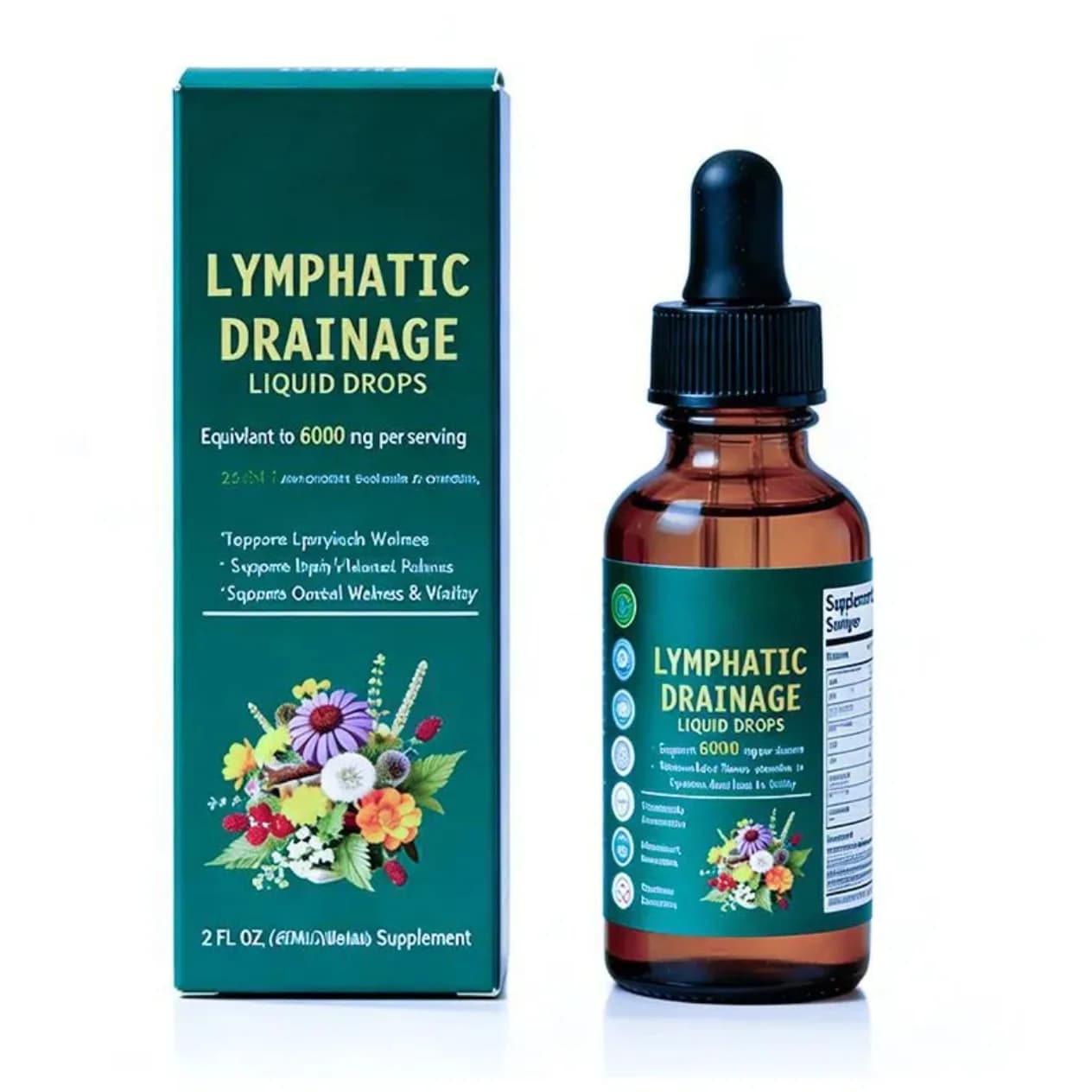Offre Spéciale : Gouttes Liquides de Drainage Lymphatique – Formule Naturelle à Base de Plantes pour Stimuler la Circulation, Éliminer les Déchets en Excès et Favoriser le Bien-être Corporel