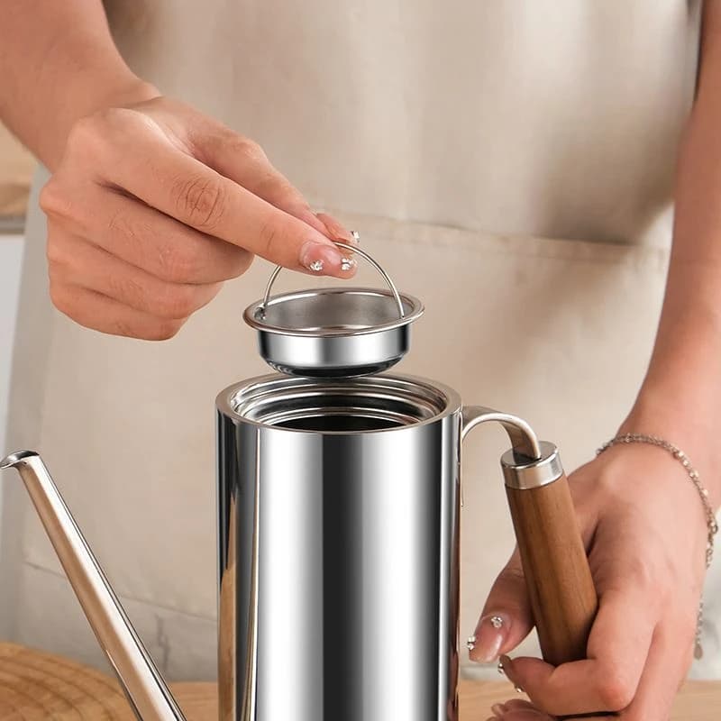 Pot à huile domestique en acier inoxydable, avec filtre, cuisine à haute température, spécial sans suspension, pot à huile épais