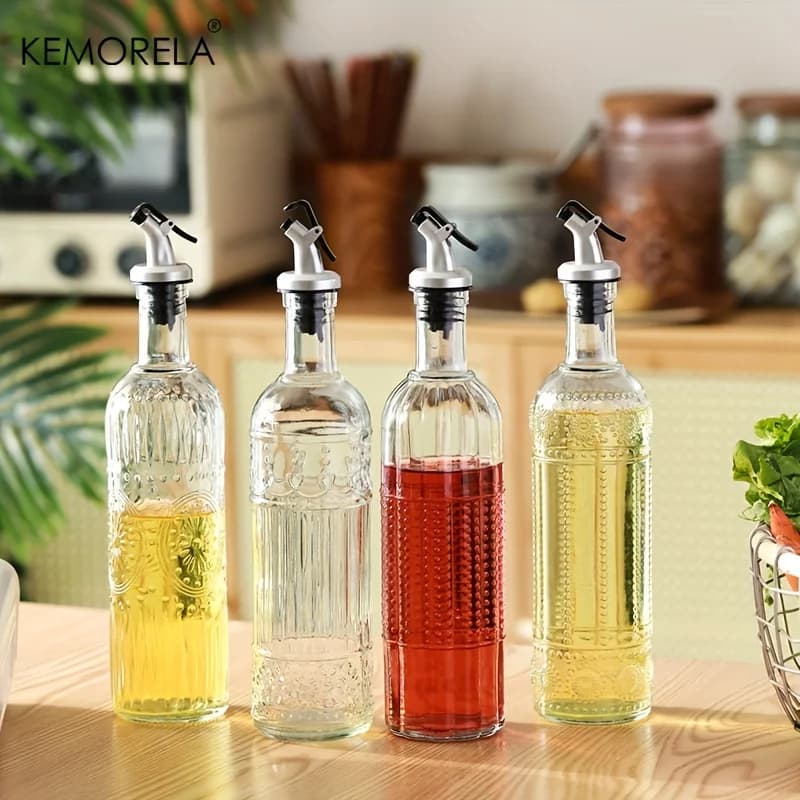 Bouteille distributrice d'huile en verre Vintage