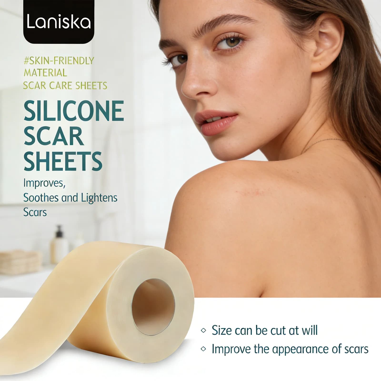 Tea Tree Oil Silicone Scar Sheets Repair Scar Fade-Out Marks Soothing Skin Trauma Scar Cover Moisturizing Scar Healing Sticker