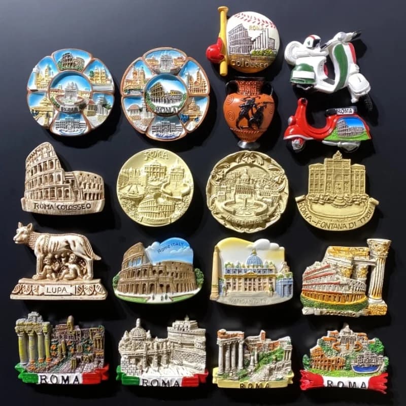 Italie, ville capitale, Rome, bâtiments de repays, attractions, culture, souvenirs touristiques, autocollants magnétiques pour réfrigérateur