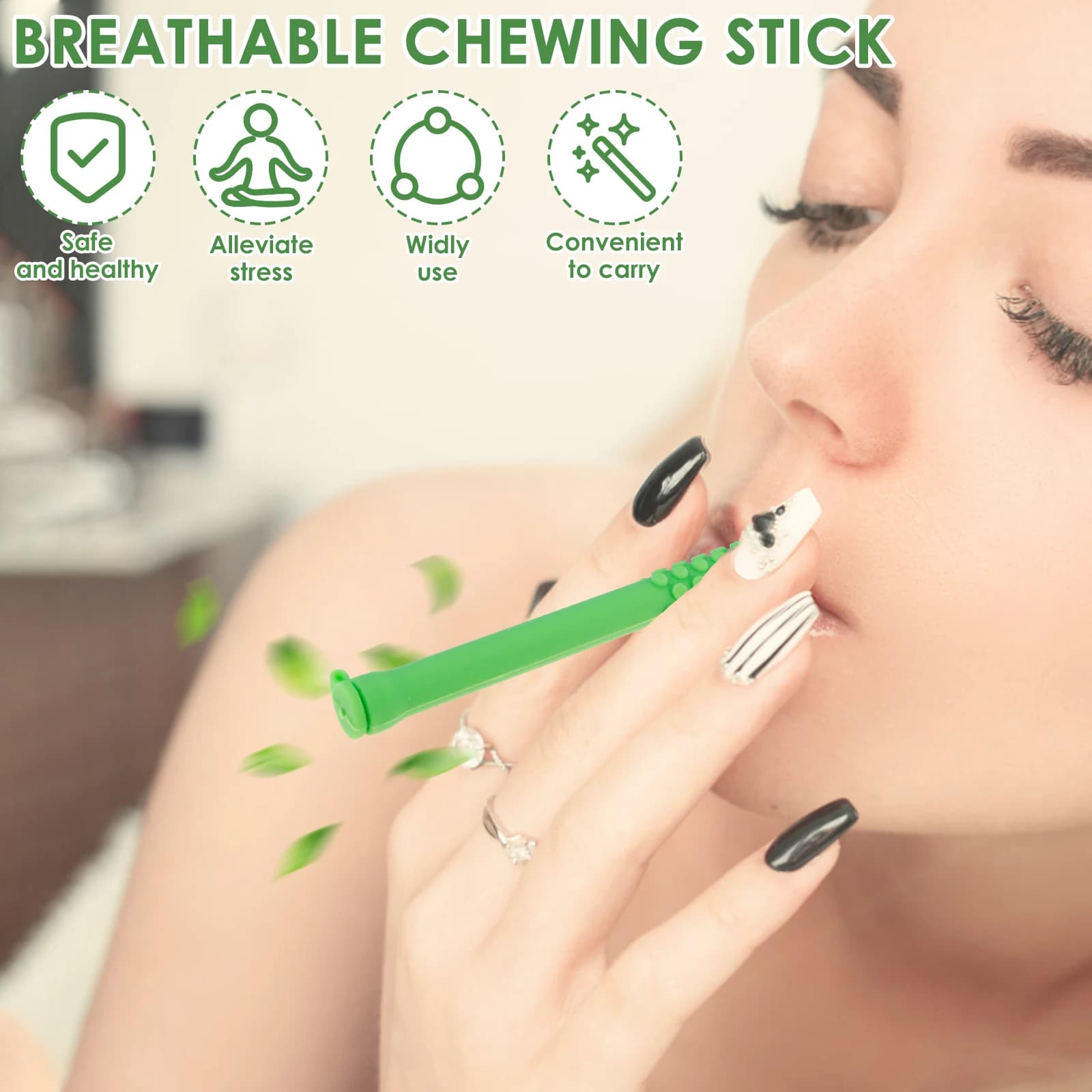 Bâtonnets d'haleine d'huile essentielle à croquer, 3 pièces, Portable, en Silicone, pour arrêter de fumer avec de l'huile essentielle pour l'aromathérapie