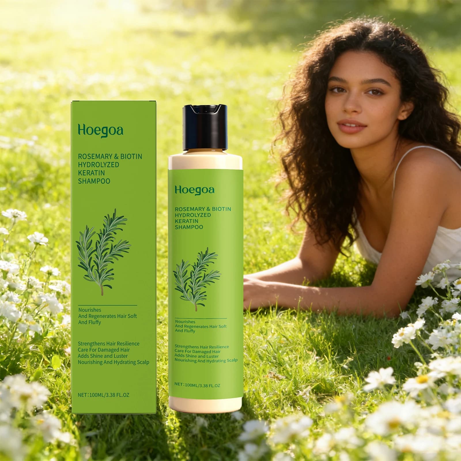 Shampoo au romarin pour le contrôle du sébum, épaississant, réparateur pour cheveux secs, crépus et abîmés, volumisant, rafraîchissant, lissant, hydratant et nettoyant le cuir chevelu