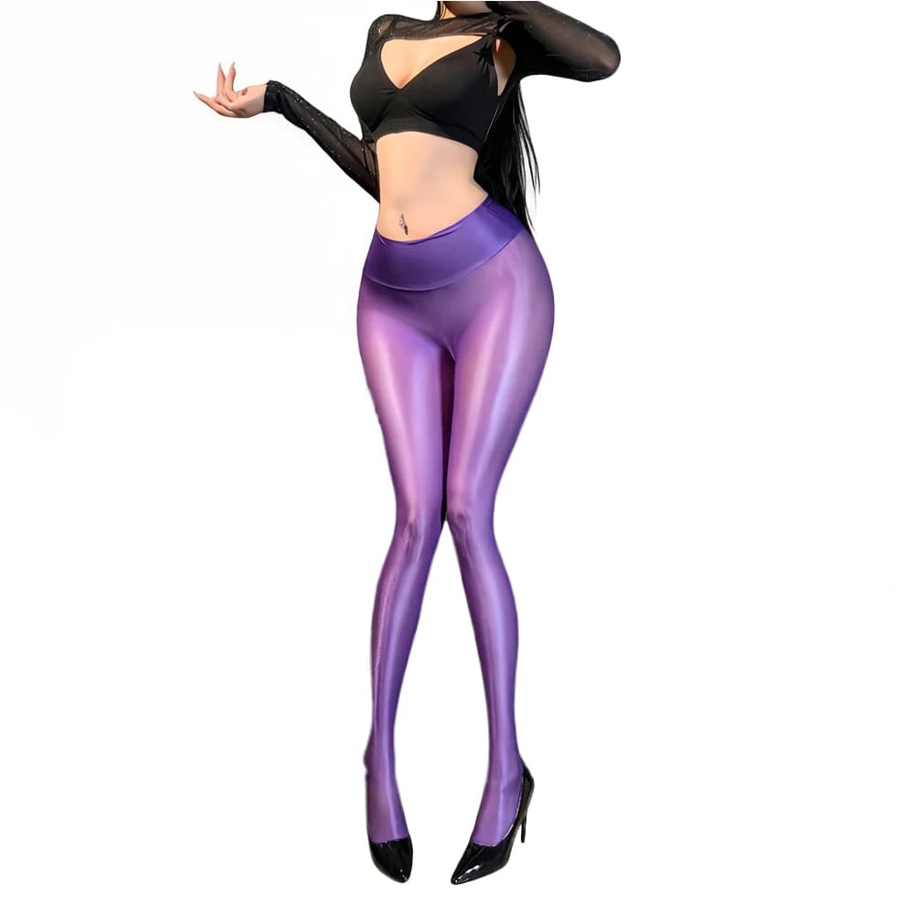 Pantalon moulant sexy pour femme, taille haute, effet crayon, élastique, brillant, style yoga, legging sculptant