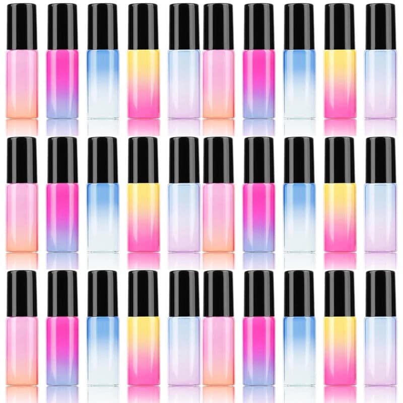 Flacons en verre à bille roulante en métal, flacons pour huile essentielle, parfum de Cologne, test d'échantillon de voyage, 5ml, 30 pièces, 50 pièces, 100 pièces