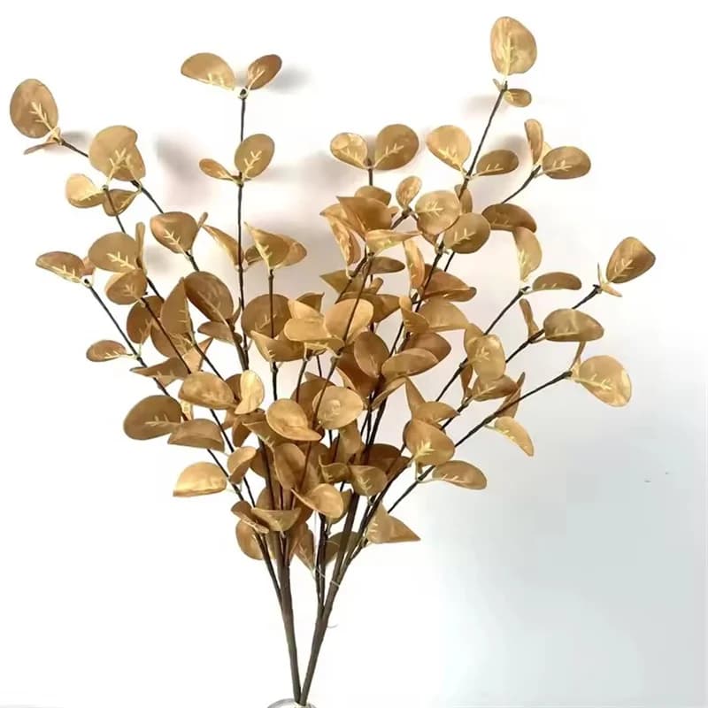 5 pièces de feuilles d'eucalyptus artificielles en PE de haute qualité pour la décoration de la maison
