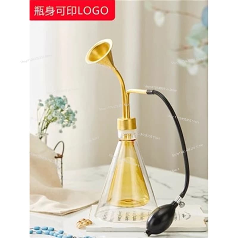Bouteille en verre pour huiles essentielles avec double entonnoir d'hydrothérapie parfumée