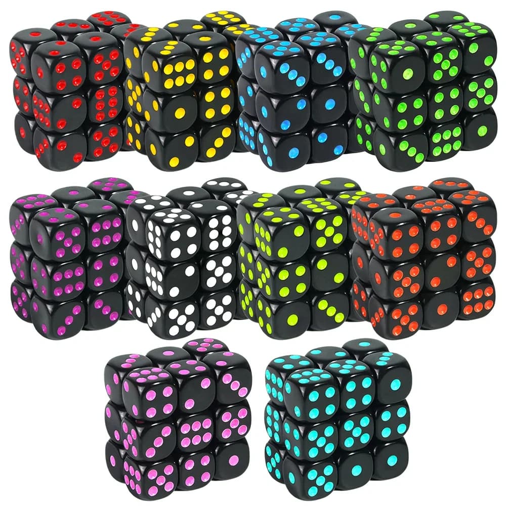Dés de jeu D6 de 16mm, dés à Six faces à coins arrondis pour DND