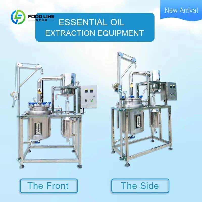 Nouvelle Machine d'extraction d'huile essentielle de 10 à 200 litres de distillation de vapeur