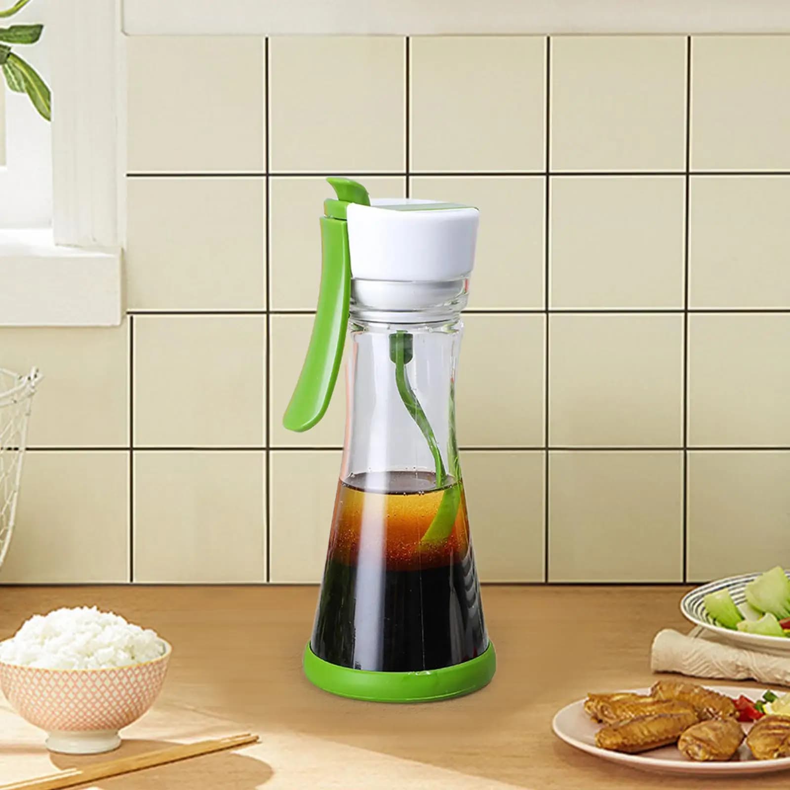 Shaker à salade 200ml Zones de versement faciles Conteneur de cordon de vinaigre fait maison aissces centre commercial pour les rassemblements BBQ Fêtes en plein air Pique-nique