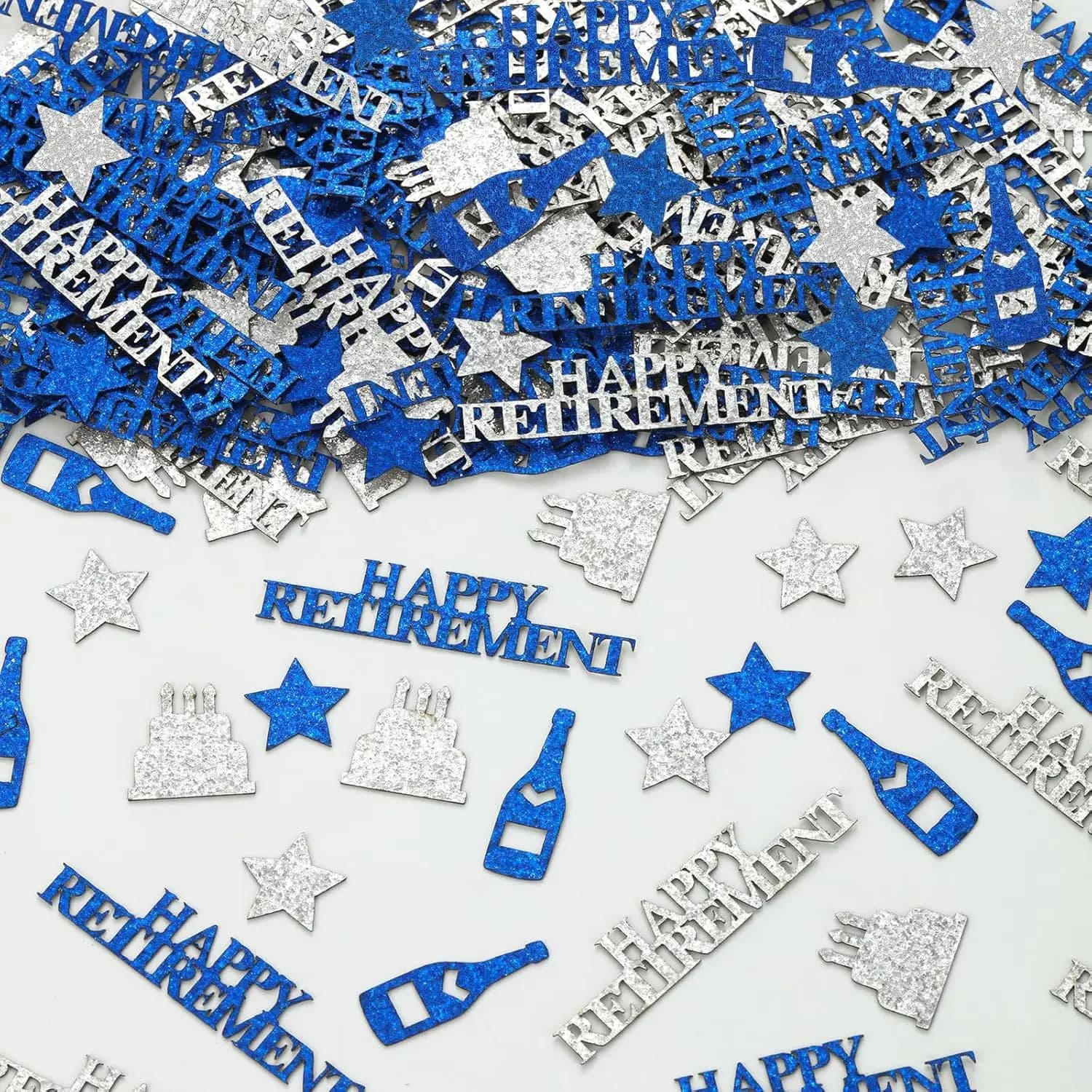 100 pièces de confettis « Joyeux retraite » en noir et or, confettis en lettres pour fête de retraite, « Nous vous manquerons », décorations de table