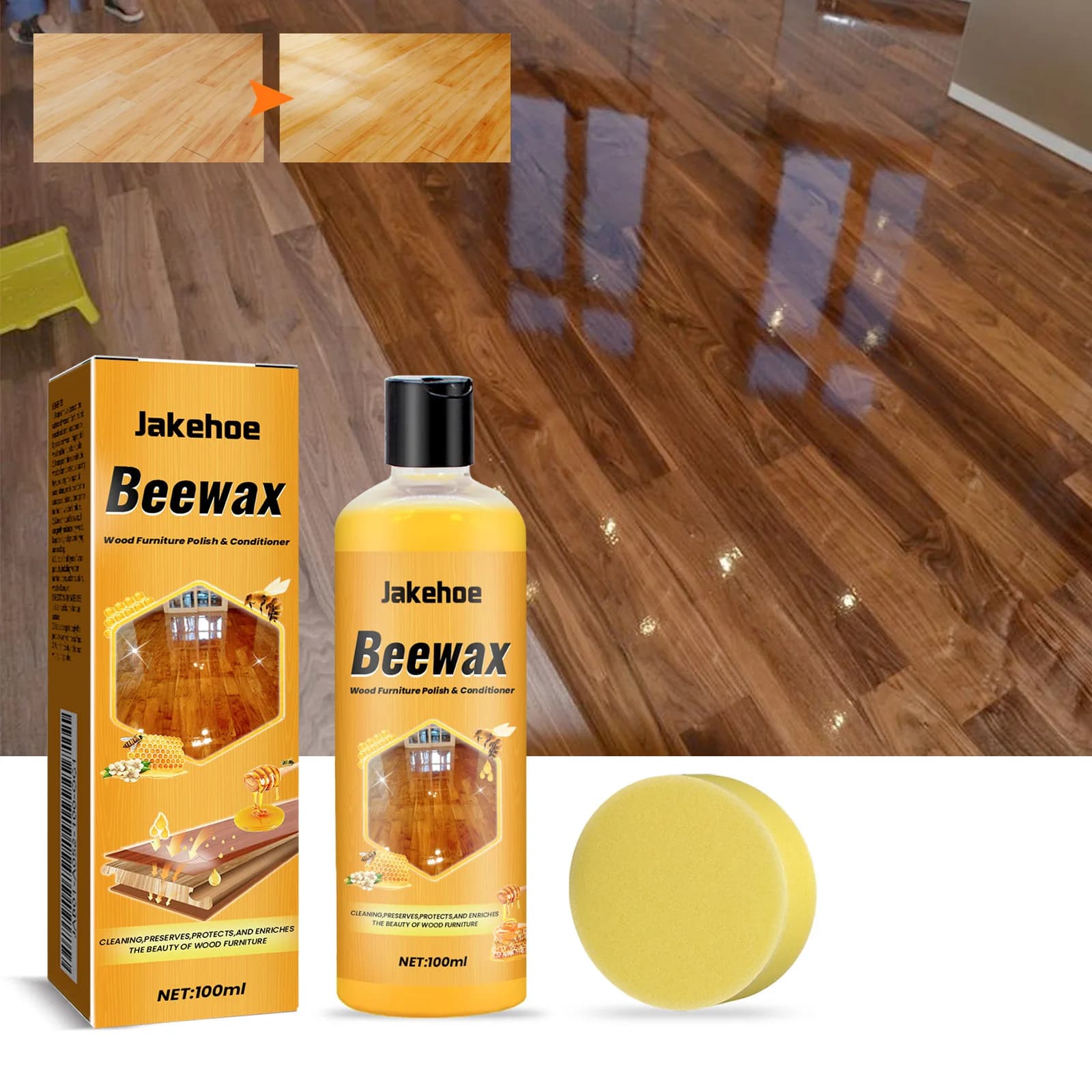 Nettoyant et vernis pour sols en bois – Élimine les taches, restaure la brillance, protège les surfaces, sans danger pour la plupart des sols en bois dur, facile à utiliser