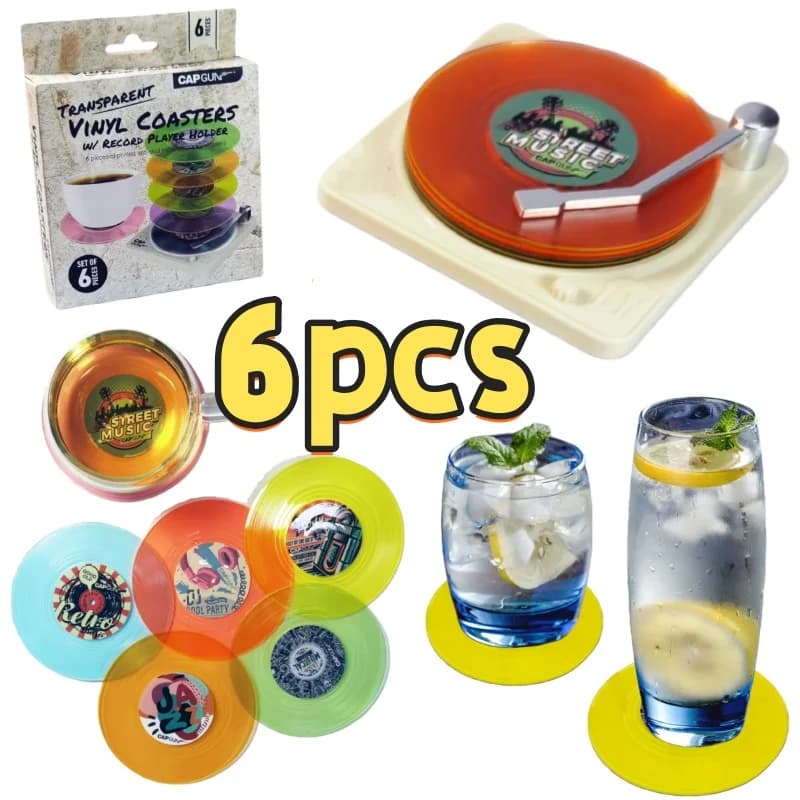 Sous-verres de disque vinyle rétro amusants