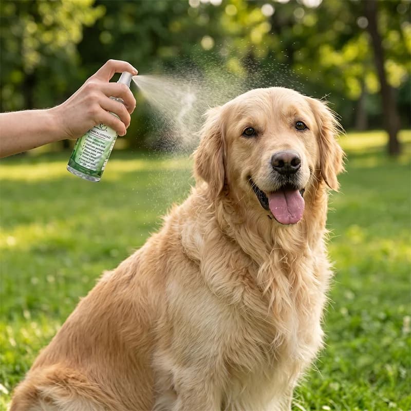 YUNLIWEI Spray anti-puces et tiques naturel pour chien, non toxique, à base d'huiles essentielles végétales, répulsif anti-insectes pour animaux de compagnie, protection anti-moustiques pour chiots