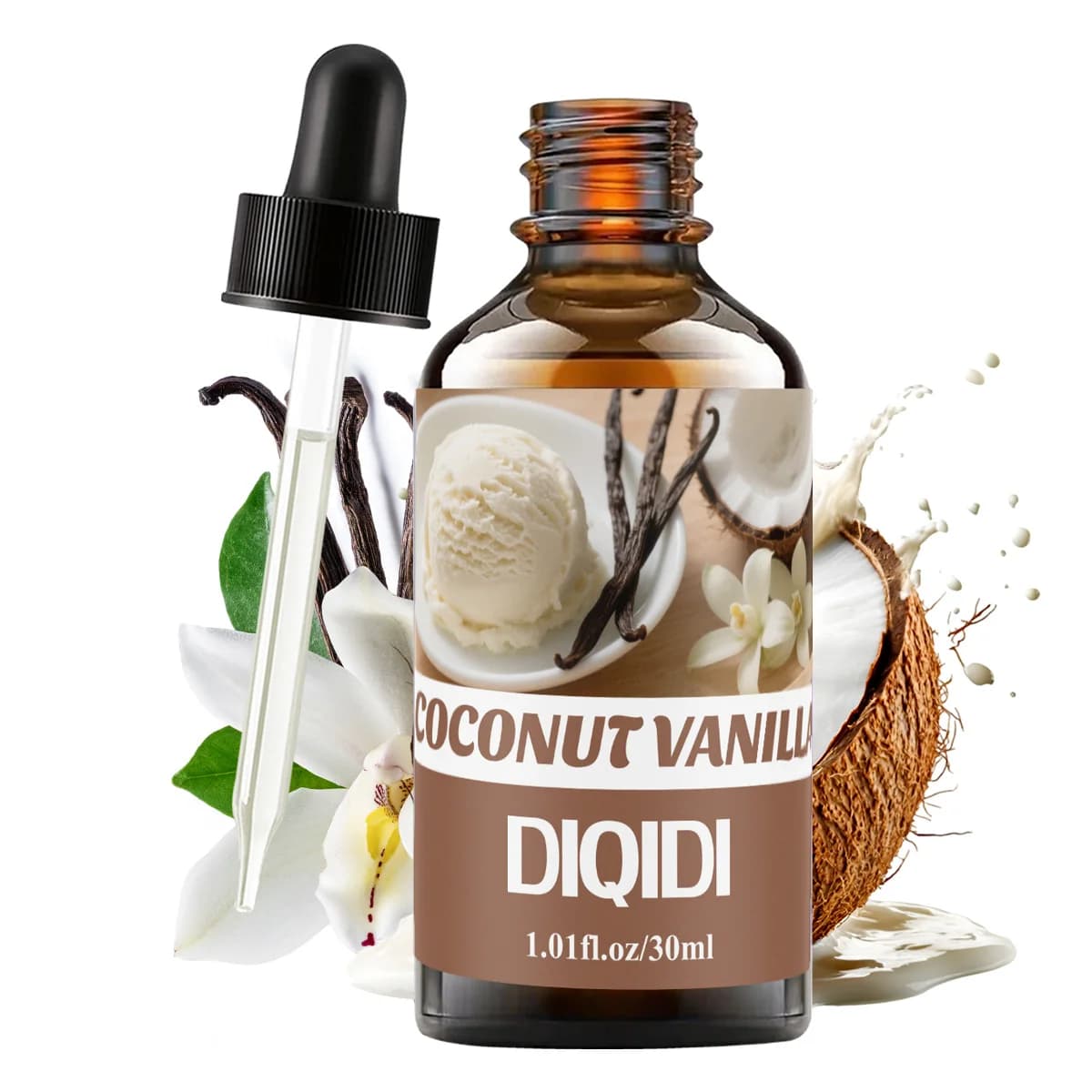 Huile essentielle de noix de coco et de vanille